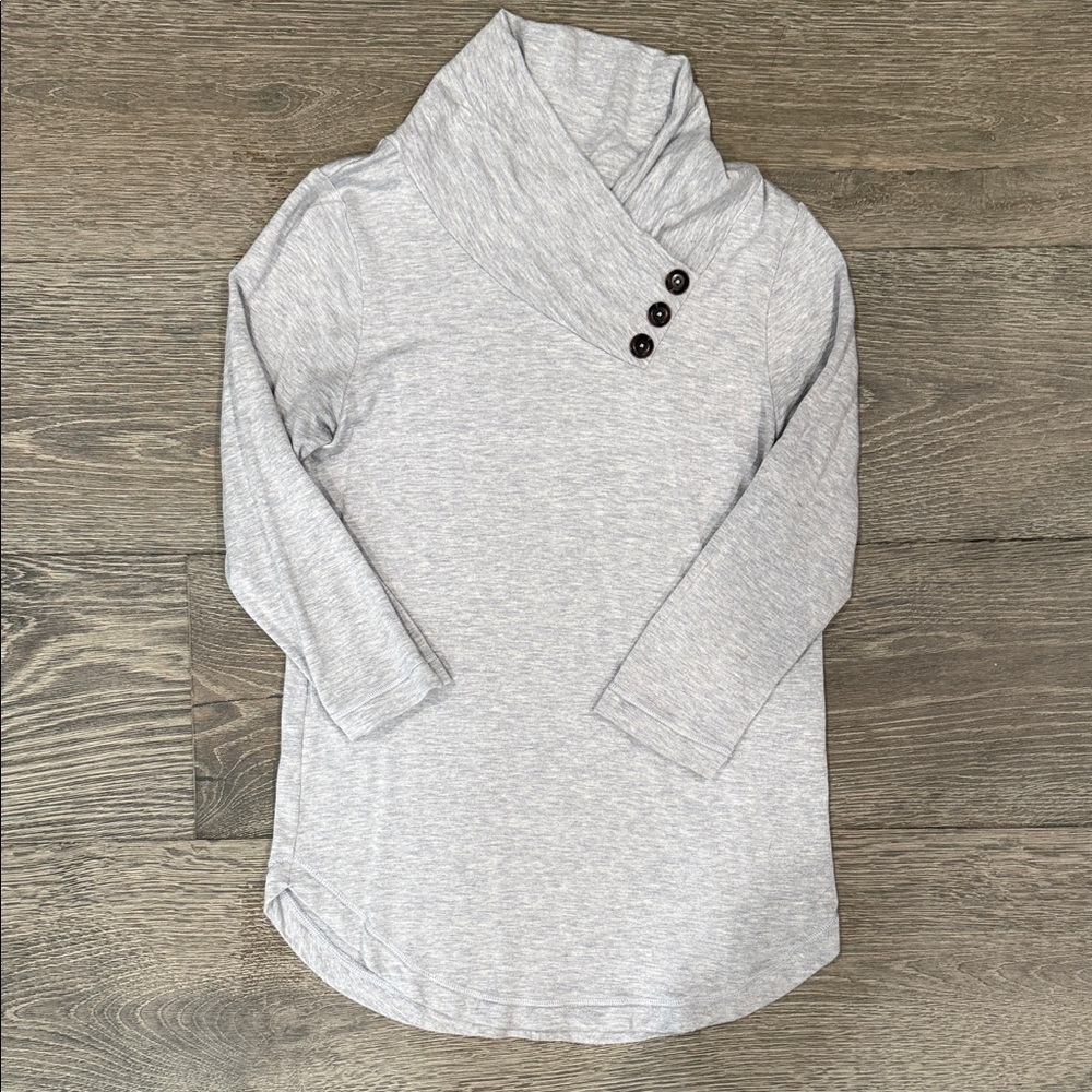 Elegant Light Blue Cowl Neck Sweater